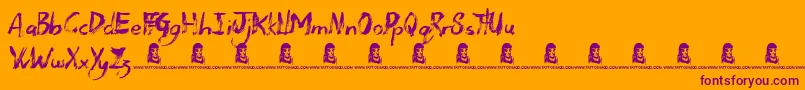 DeadWood Font – Purple Fonts on Orange Background