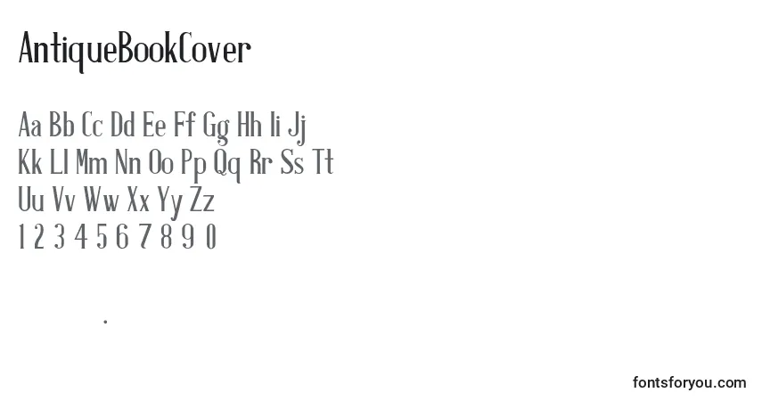 A fonte AntiqueBookCover – alfabeto, números, caracteres especiais