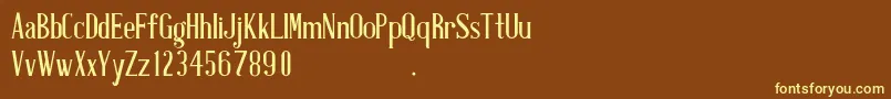 AntiqueBookCover-fontti – keltaiset fontit ruskealla taustalla