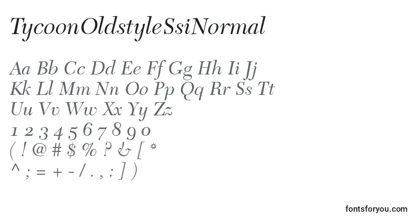 Шрифт TycoonOldstyleSsiNormal – алфавит, цифры, специальные символы