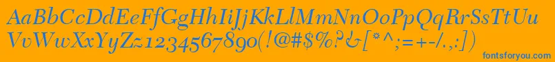 TycoonOldstyleSsiNormal Font – Blue Fonts on Orange Background