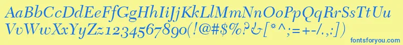 TycoonOldstyleSsiNormal Font – Blue Fonts on Yellow Background