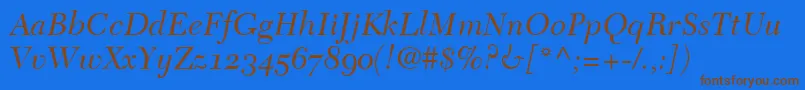 TycoonOldstyleSsiNormal Font – Brown Fonts on Blue Background