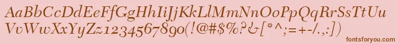 TycoonOldstyleSsiNormal Font – Brown Fonts on Pink Background