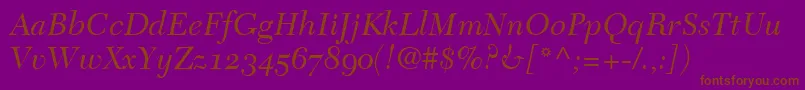 TycoonOldstyleSsiNormal Font – Brown Fonts on Purple Background