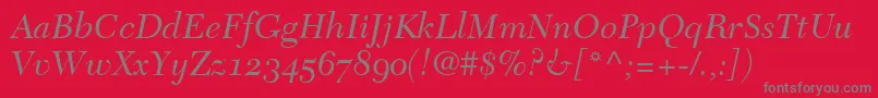 TycoonOldstyleSsiNormal Font – Gray Fonts on Red Background