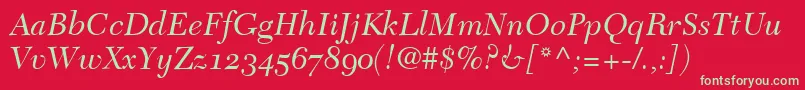 TycoonOldstyleSsiNormal Font – Green Fonts on Red Background