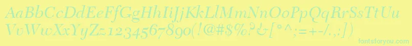 TycoonOldstyleSsiNormal Font – Green Fonts on Yellow Background