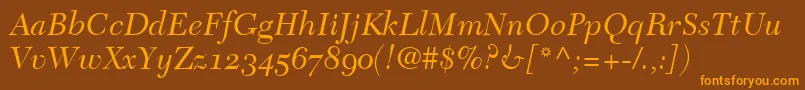 TycoonOldstyleSsiNormal Font – Orange Fonts on Brown Background