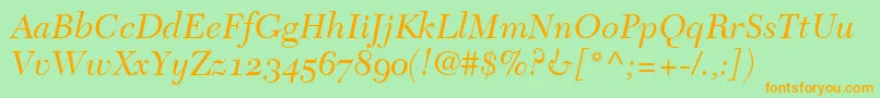 TycoonOldstyleSsiNormal Font – Orange Fonts on Green Background