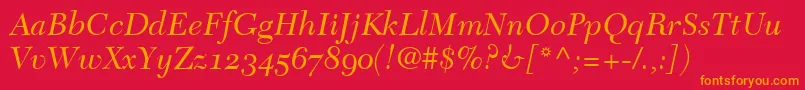 TycoonOldstyleSsiNormal Font – Orange Fonts on Red Background