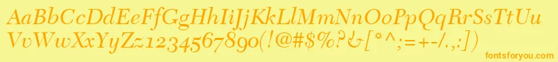 TycoonOldstyleSsiNormal Font – Orange Fonts on Yellow Background