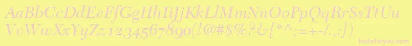 TycoonOldstyleSsiNormal Font – Pink Fonts on Yellow Background