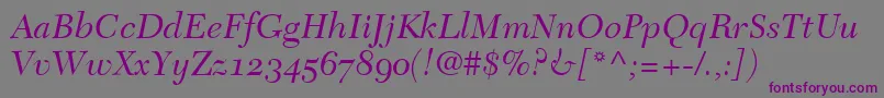 TycoonOldstyleSsiNormal Font – Purple Fonts on Gray Background
