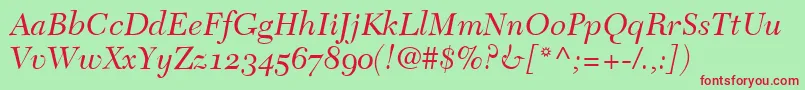 TycoonOldstyleSsiNormal Font – Red Fonts on Green Background