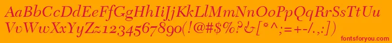 TycoonOldstyleSsiNormal Font – Red Fonts on Orange Background