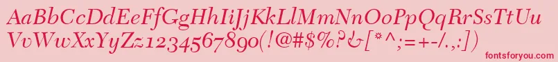 TycoonOldstyleSsiNormal Font – Red Fonts on Pink Background
