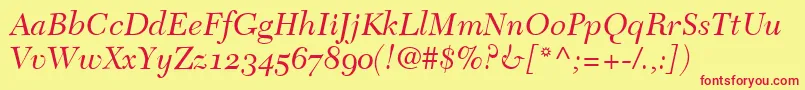 TycoonOldstyleSsiNormal Font – Red Fonts on Yellow Background