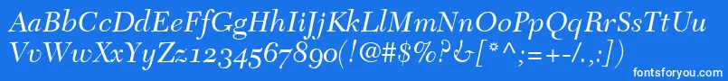 TycoonOldstyleSsiNormal Font – White Fonts on Blue Background