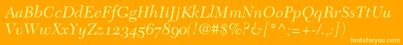 Шрифт TycoonOldstyleSsiNormal – жёлтые шрифты на оранжевом фоне
