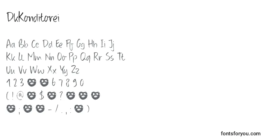 Шрифт DkKonditorei – алфавит, цифры, специальные символы