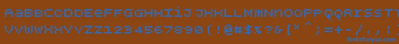 Bpdotsunicasediamondbold Font – Blue Fonts on Brown Background