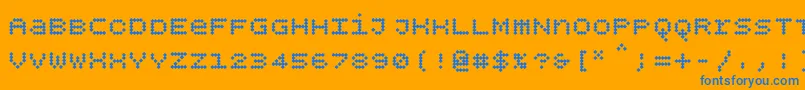 Bpdotsunicasediamondbold Font – Blue Fonts on Orange Background