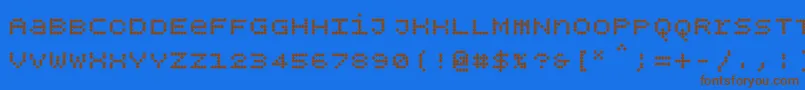 Bpdotsunicasediamondbold Font – Brown Fonts on Blue Background