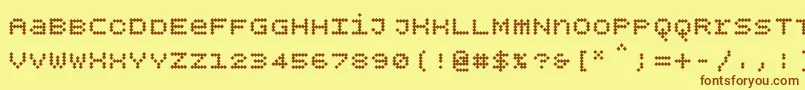Шрифт Bpdotsunicasediamondbold – коричневые шрифты на жёлтом фоне