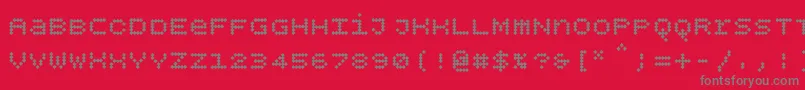 Bpdotsunicasediamondbold Font – Gray Fonts on Red Background