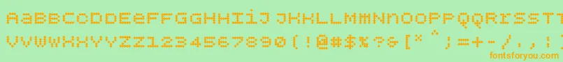 Bpdotsunicasediamondbold Font – Orange Fonts on Green Background