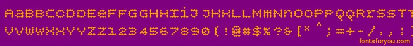 Шрифт Bpdotsunicasediamondbold – оранжевые шрифты на фиолетовом фоне