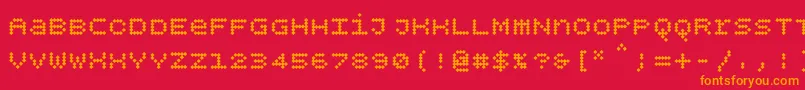 Шрифт Bpdotsunicasediamondbold – оранжевые шрифты на красном фоне