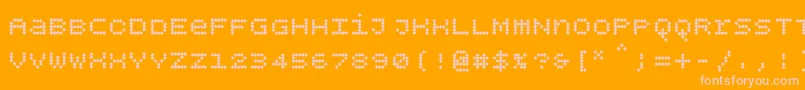 Bpdotsunicasediamondbold-fontti – vaaleanpunaiset fontit oranssilla taustalla