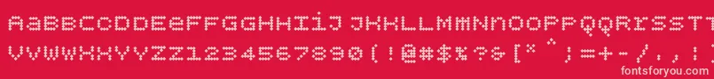Bpdotsunicasediamondbold-Schriftart – Rosa Schriften auf rotem Hintergrund