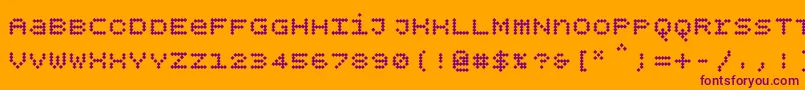 Bpdotsunicasediamondbold-fontti – violetit fontit oranssilla taustalla