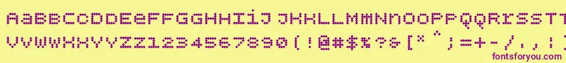 Bpdotsunicasediamondbold Font – Purple Fonts on Yellow Background