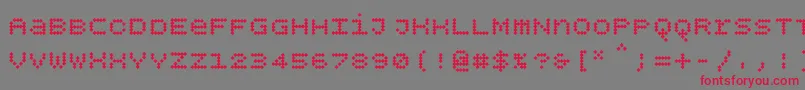 Bpdotsunicasediamondbold Font – Red Fonts on Gray Background