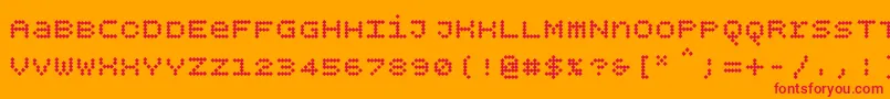 Bpdotsunicasediamondbold Font – Red Fonts on Orange Background