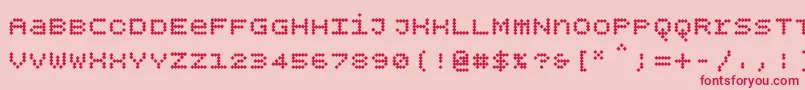 Шрифт Bpdotsunicasediamondbold – красные шрифты на розовом фоне