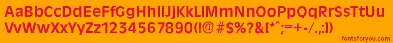 RavennaserialBold-Schriftart – Rote Schriften auf orangefarbenem Hintergrund