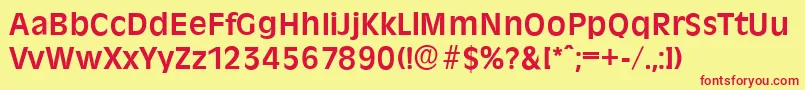 RavennaserialBold Font – Red Fonts on Yellow Background