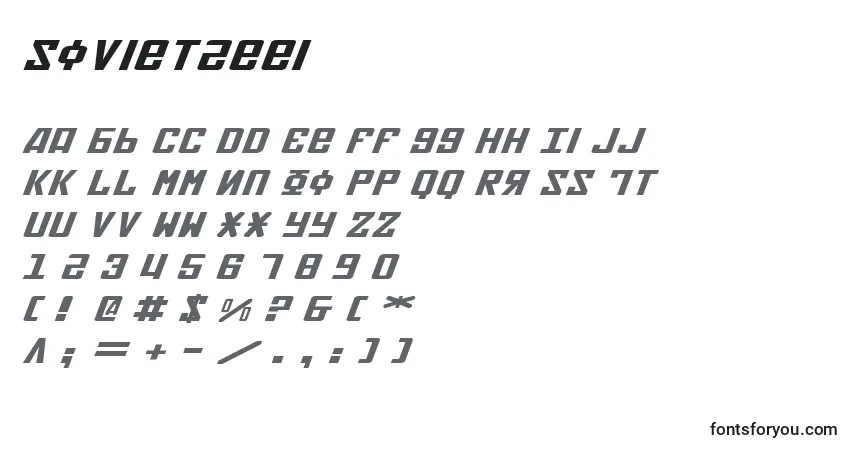 A fonte Soviet2eei – alfabeto, números, caracteres especiais