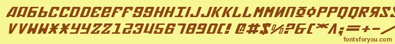 Fonte Soviet2eei – fontes marrons em um fundo amarelo