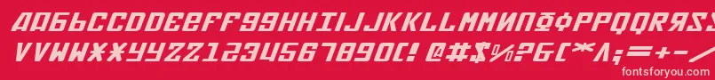 Soviet2eei Font – Pink Fonts on Red Background