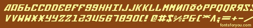 Soviet2eei Font – Yellow Fonts on Brown Background
