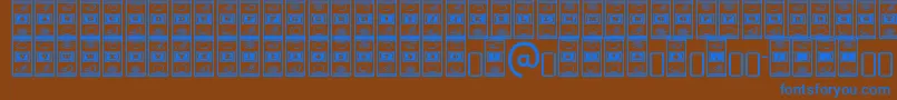 LuckyapeRegular Font – Blue Fonts on Brown Background