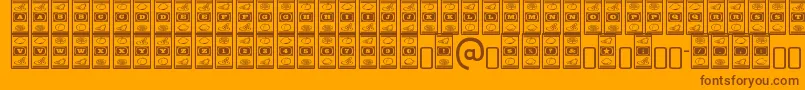 フォントLuckyapeRegular – オレンジの背景に茶色のフォント