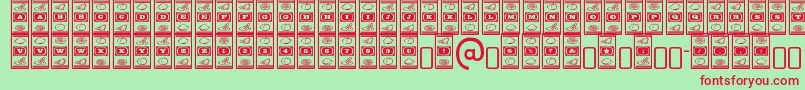 フォントLuckyapeRegular – 赤い文字の緑の背景