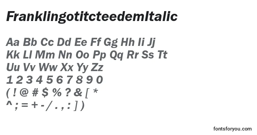 FranklingotitcteedemItalicフォント–アルファベット、数字、特殊文字